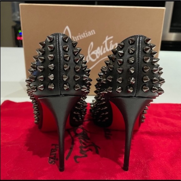CHRISTIAN LOUBOUTIN SHINY NAPA FOLLIE SPIKES 100 - Picture 5 of 9